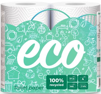 Туалетная бумага Sipto Eco двухслойная (4 рулона)