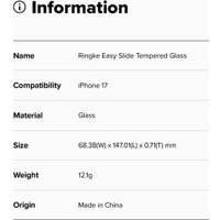 Защитное стекло Ringke Easy Slide 2шт для iPhone 17 в Бресте