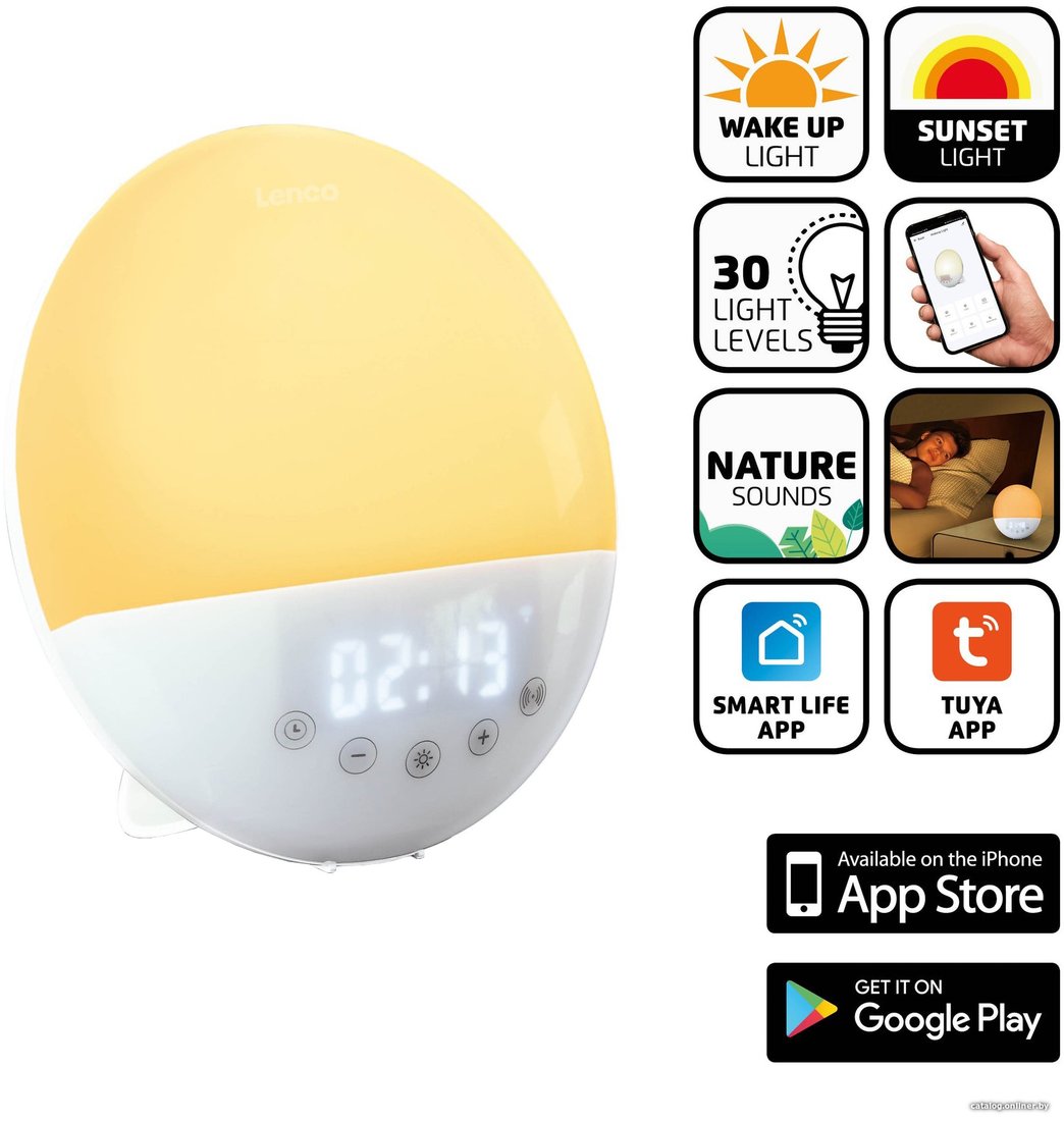Световой будильник Lenco CRW-110WH