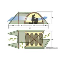 Кемпинговая палатка AlexikA Tower 4 Plus Fib (зеленый)