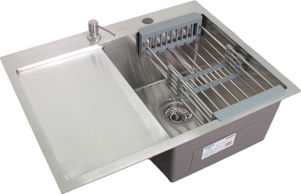Кухонная мойка Wisent WS-36550-R/GER013 (с сифоном, дозатором и коландером)