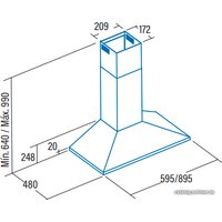 Кухонная вытяжка CATA V 6000 X 02002399