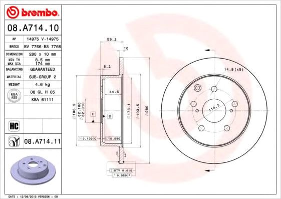 

Brembo 08A71411