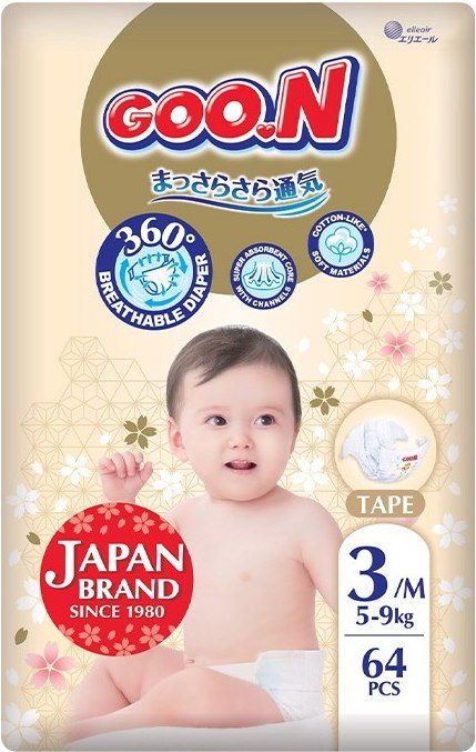 

Подгузники Goo.N Premium Soft 3 M 5-9 кг (64 шт)