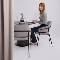 Кухонный стол Lepremo AV 2317 МДФ+керамика 900 (черный матовый Shakespeare/черный+HPL асти)