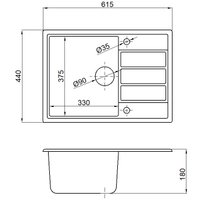 Кухонная мойка Marblan Recta R (бежевый, с сифоном)