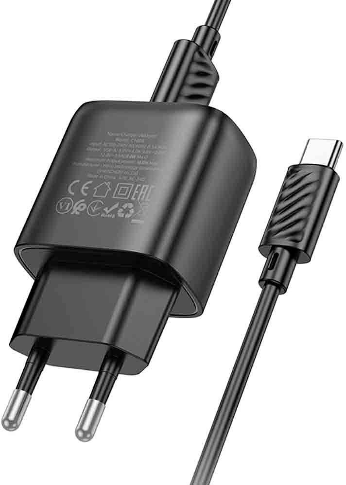 Сетевое зарядное Hoco C140A USB Type-C (черный)