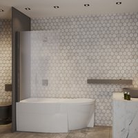 Стеклянная шторка для ванны Roxen Veria 52050-90 90х140 в Бресте