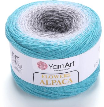 Пряжа для вязания Yarnart Flowers alpaca 414 250 г 940 м (голубой; белый; серый)