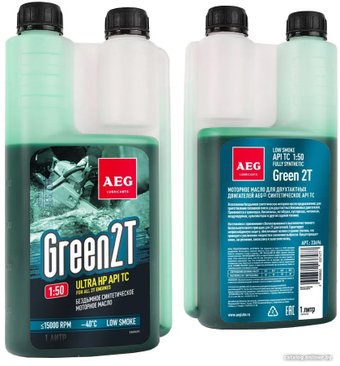 Моторное масло AEG Lubricants Green HP 2T API TC дозатор (зеленый) 1л