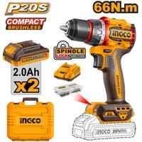 Дрель-шуруповерт Ingco CDLI20668 (с 2-мя АКБ, кейс)