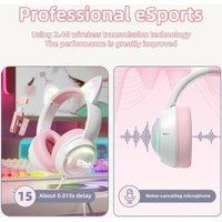 Наушники Onikuma GT838 Cat Ear (белый/розовый)