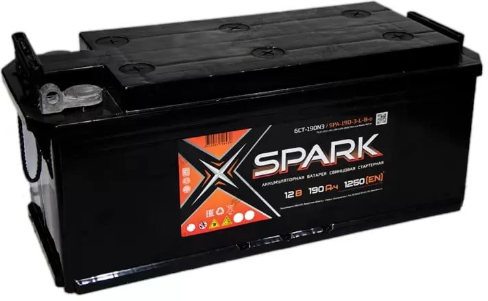 

Автомобильный аккумулятор Spark 1250A (EN) L+ SPA190-3-R-B-o (190 А·ч)