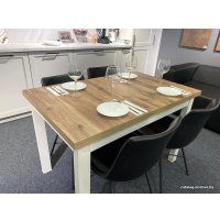 Кухонный стол Senira Кастусь 110-145x70 (береза сандал/белый)