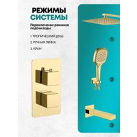 Душевая система  Grocenberg GB5050 с термостатом (золото глянец)
