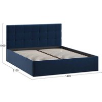 Кровать Трия Джоли Тип 1 универсальный 140x200 (микровелюр Wellmart Blue)