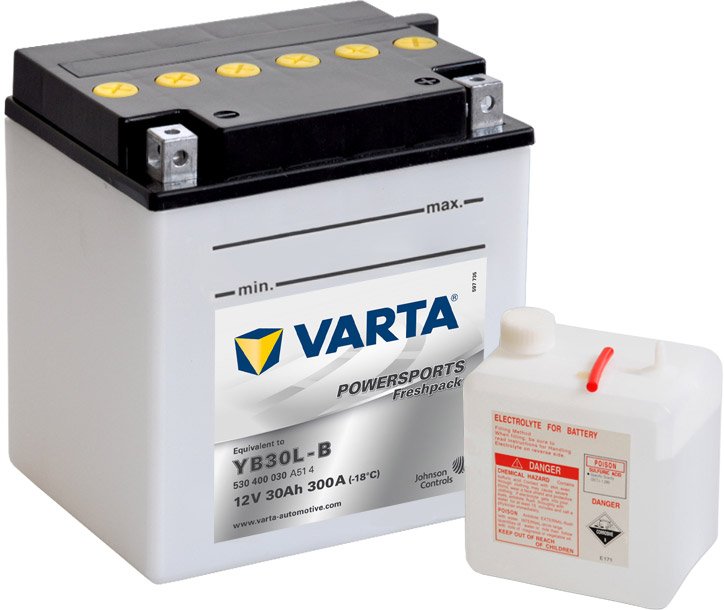 

Мотоциклетный аккумулятор Varta Powersports Freshpack YB30L-B 530 400 030 (30 А/ч)
