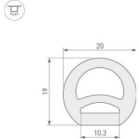 Силиконовый профиль Arlight WPH-Flex-D20-Top-S10-5m White 040272 в Могилеве