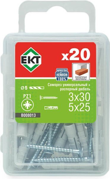 

Дюбель распорный ЕКТ B008013 (20 шт)