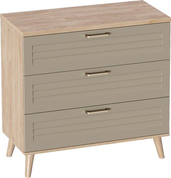 Комод Мебельград Гавана 3ящ 91.2x40.4x89.4 (дуб светлый натуральный/светло серый софт)