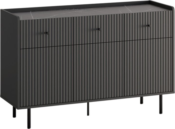 Тумба Anrex Soho 3D3S (графит/мрамор/дарк грей)