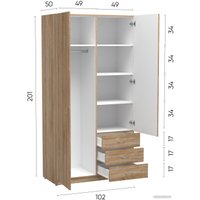 Шкаф распашной Involux Престон 226H111 (сонома/белый) в Солигорске