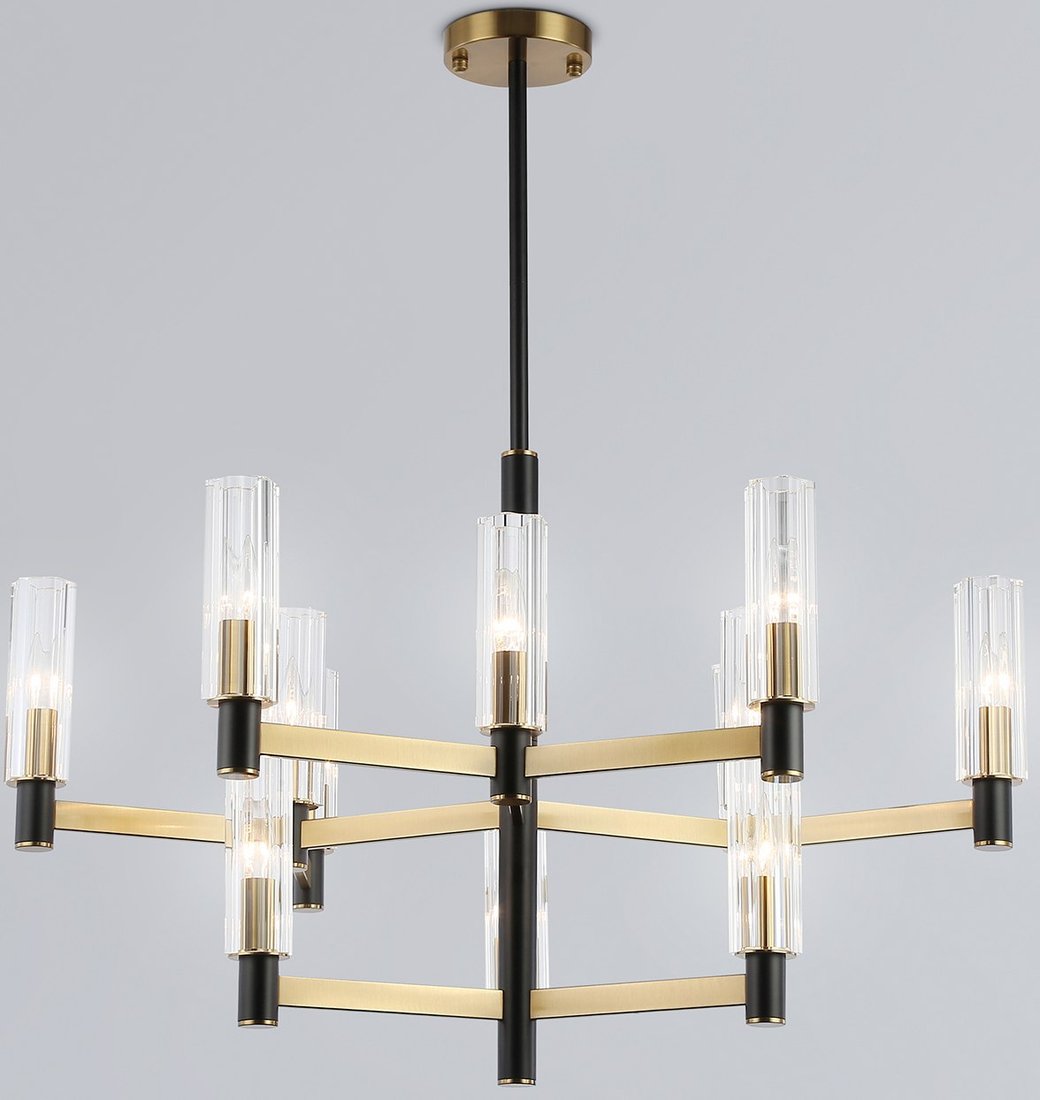 

Подвесная люстра Ambrella LH55515/12 BK/BS/CL (черный/латунь/прозрачный)