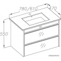  Smile Тумба Фреш 80 с умывальником Эйфория 80 (белый/белый)