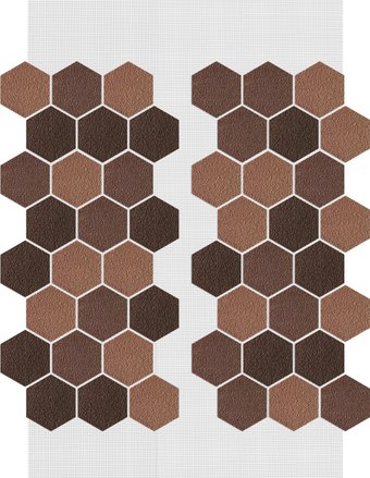 Декоративный кирпич АМК Соты микс № 300 (коричневый микс)