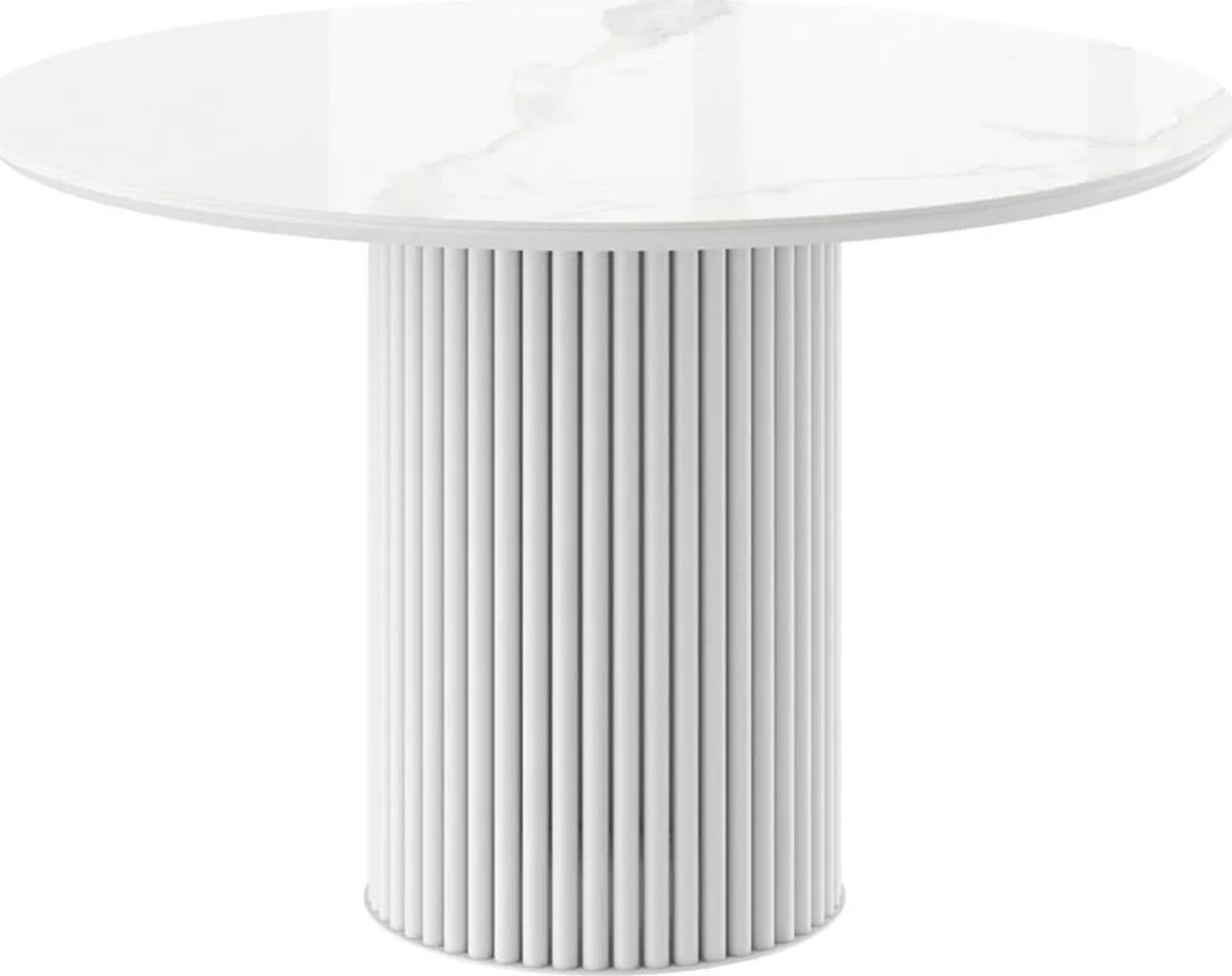 

Кухонный стол Мамадома Askar round-116 d116 (patagonia bianco gloss premium cer/белый)