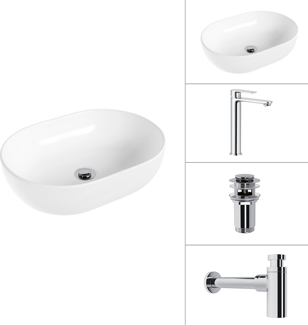 Умывальник Lauter 21836A + Moon 21СK81691C + сифон 21635CH + дон.клапан 21190CH (хром)