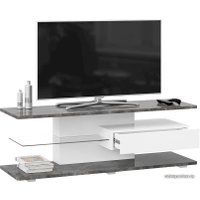 Тумба Трия ТВ Diamond тип 1 (белый/ателье темный глянец)