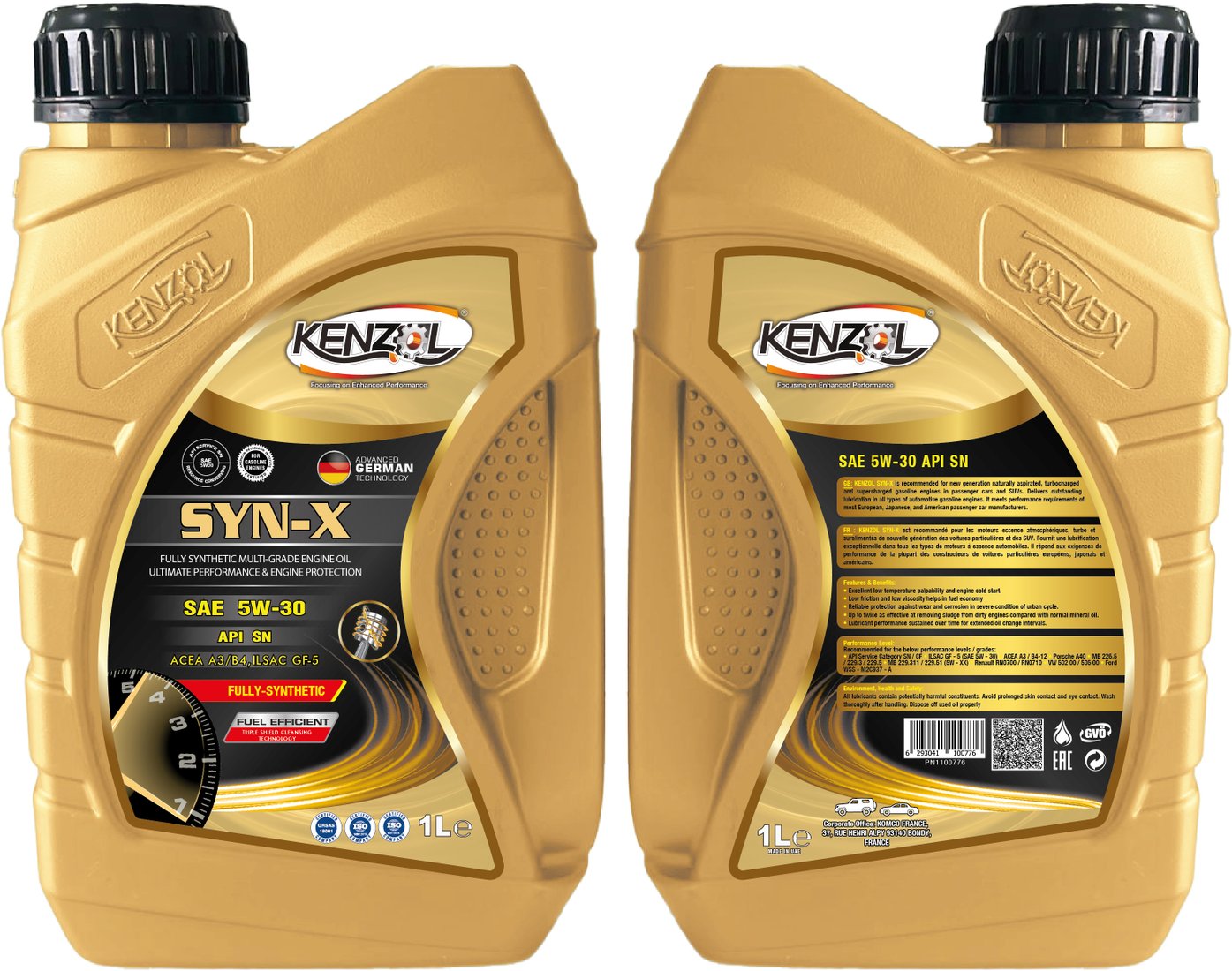 

Моторное масло Kenzol Syn-X SAE 5W-30 API SN 1л