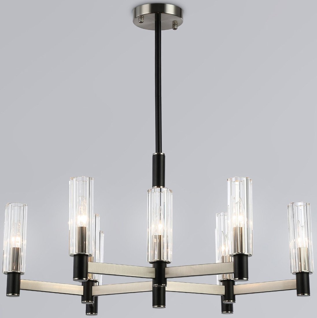 

Подвесная люстра Ambrella LH55503/9 SN/BK/CL (сатин никель/черный/прозрачный)