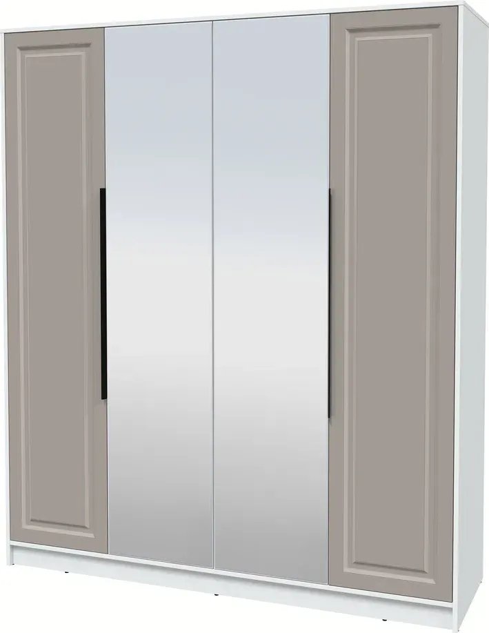 

Шкаф распашной Интерлиния Концепт КТ-Ш4з Деко (белый платинум/луна)