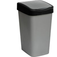 Мусорное ведро Violet Tandem 841058 (10л, серый металлик/черный)