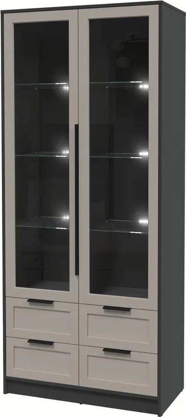 

Шкаф-витрина Интерлиния Концепт Тренд КТ-ШВ2 с подсветкой (антрацит/луна)