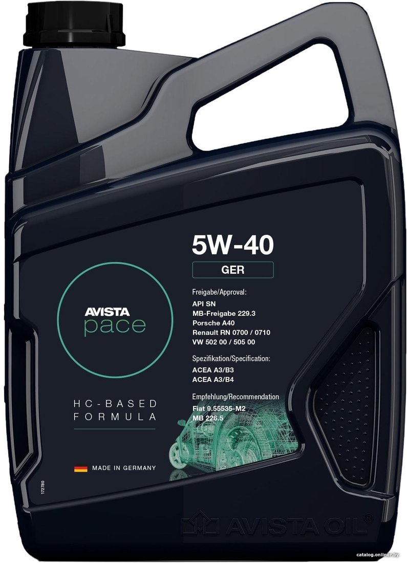 Моторное масло Avista pace GER 5W-40 5л