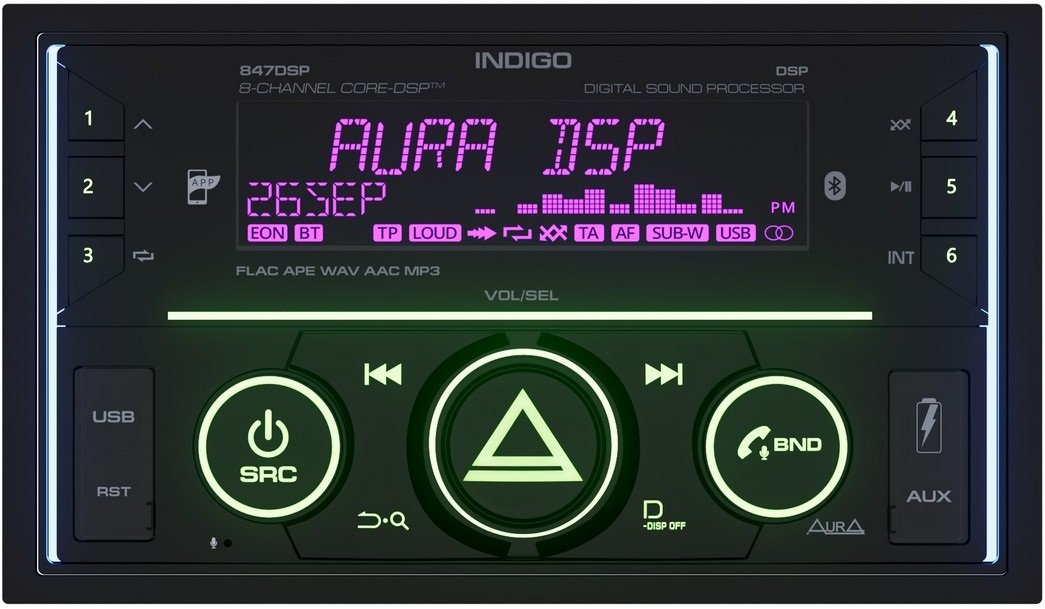 

USB-магнитола Aura Indigo-847DSP