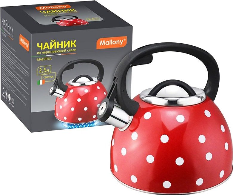 

Чайник со свистком Mallony Maestria (красный)