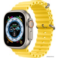 Умные часы Apple Watch Ultra LTE 49 мм (титановый корпус, титановый/желтый, ремешок из эластомера)