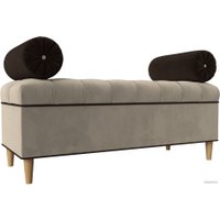 Банкетка Лига диванов Глория 29272 (микровельвет бежевый/коричневый/коричневый)