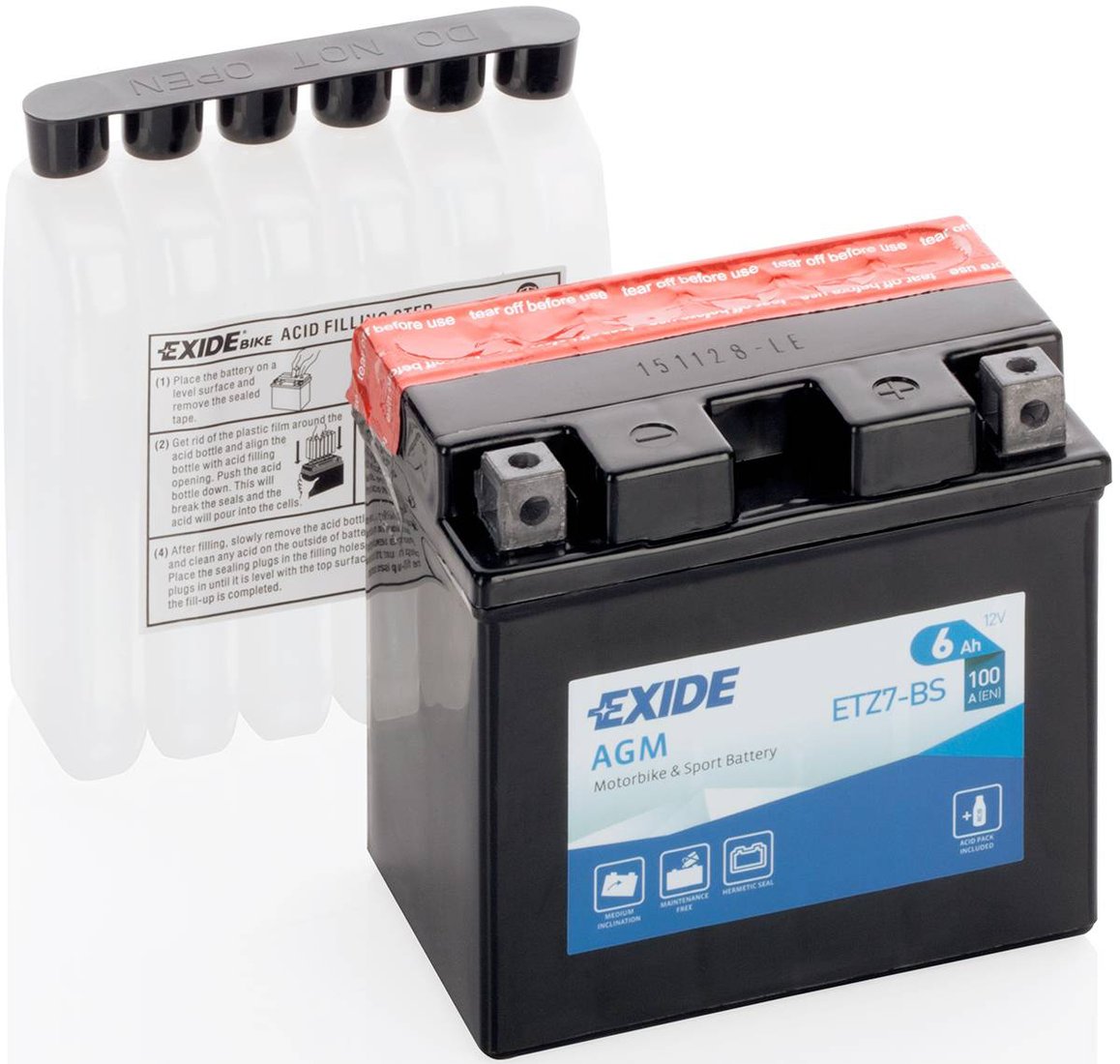 

Мотоциклетный аккумулятор Exide ETZ7-BS (6 А·ч)