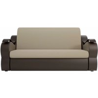 Диван Лига диванов Меркурий 100353 100 см (рогожка бежевый/экокожа коричневый)