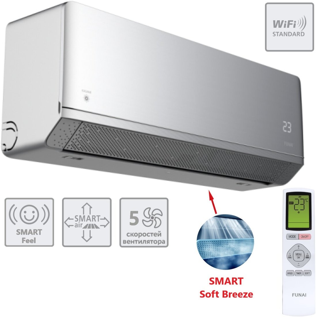 

Внутренний блок Funai Kagami RAM-I-KM30HP.W01/S