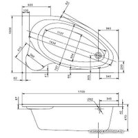 Ванна Santek Эдера 170x100R WH501663 (с каркасом и экраном)