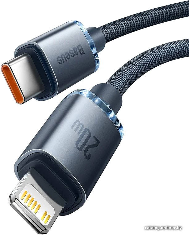 Кабель Baseus Crystal Shine USB Type-C - Lightning (2 м, черный)