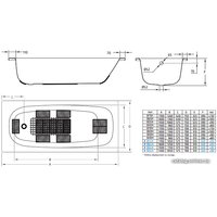 Ванна BLB Universal 170x75 (с ручками и ножками)