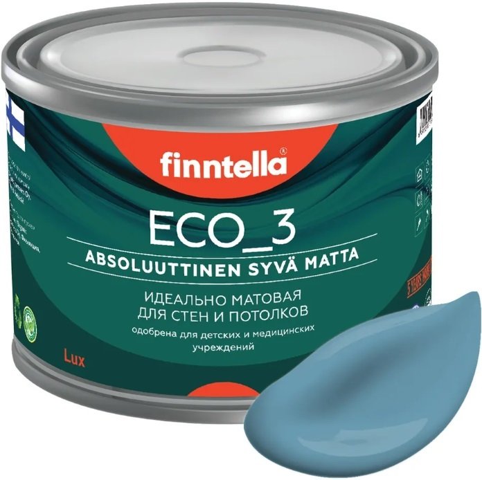 

Краска Finntella Eco 3 Wash and Clean Meri Aalto F-08-1-1-LG104 0.9 л (сине-сер)