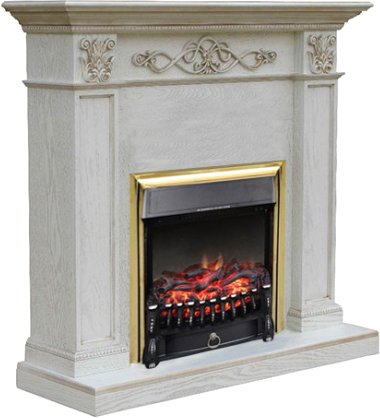 

Каминокомплект Smolcom Verona STD-ASP с Fobos-S Lux BR (белый дуб, патина золото)